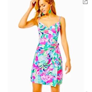 Lilly Pulitzer Floral Mini Dress in Pink and Green